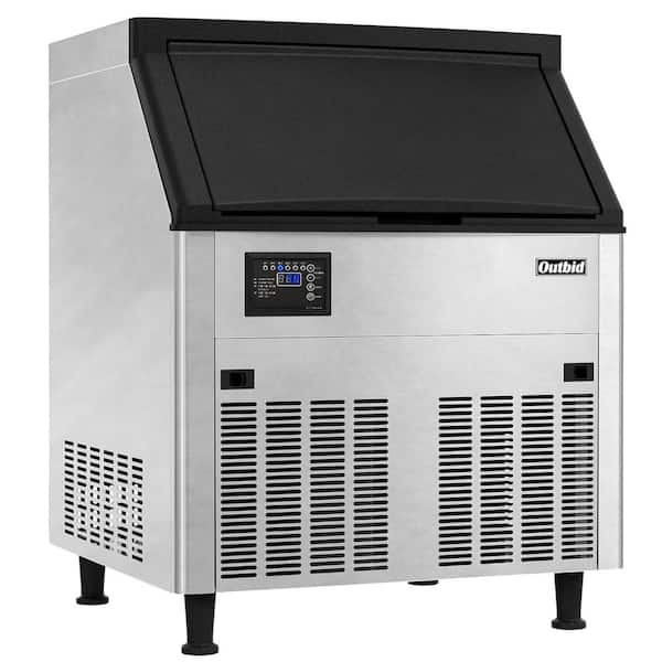 JEREMY CASS 26 in. Ice Production Per Day 200 lb. Freestanding Ice Maker in Stainless Steel with Ice Scoop and Hook