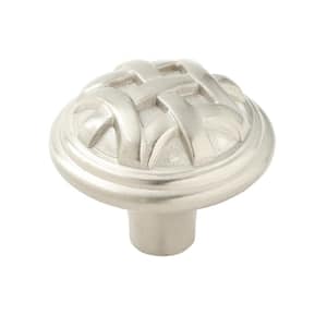 Provence Collection 1-1/4 in. (32 mm) Brushed Nickel Traditional Cabinet Knob