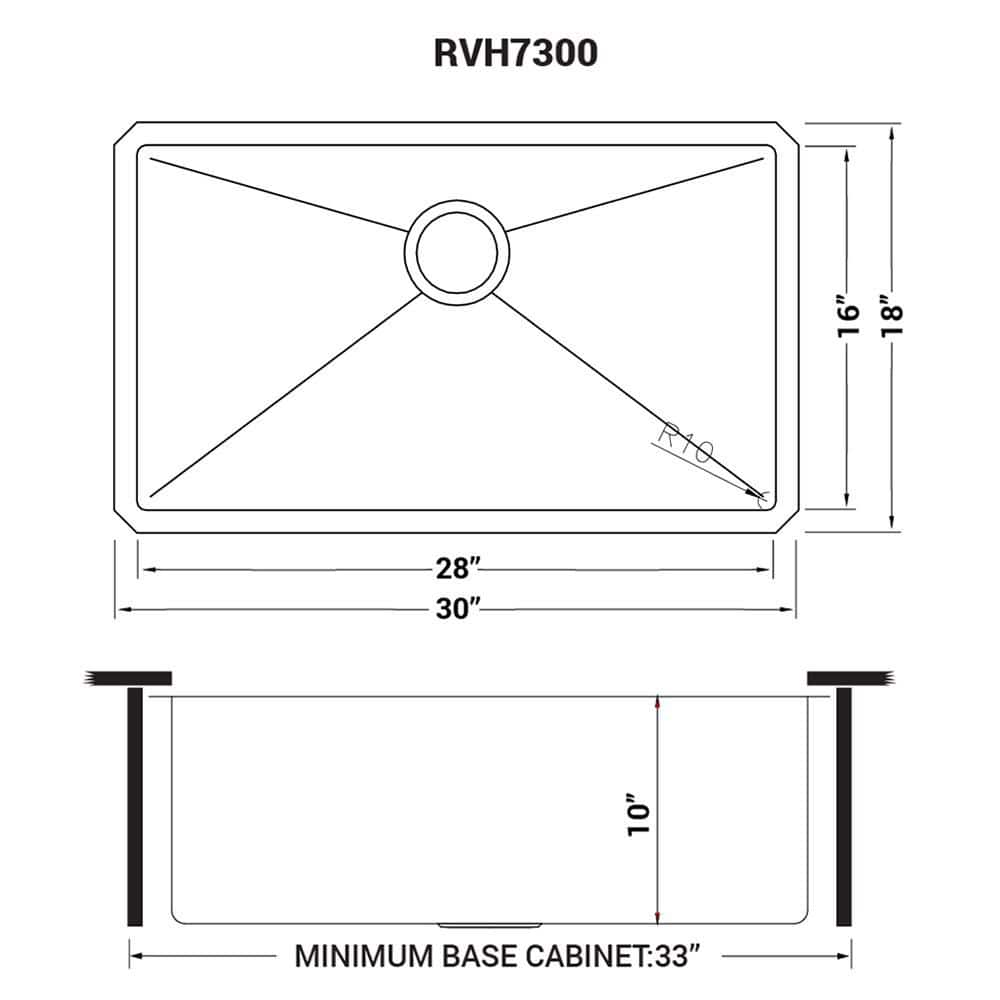 Ruvati 30-inch Stainless Steel Single Bowl Drop-in Kitchen Sink