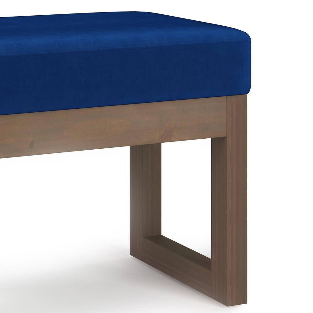 Milltown 26-inch Sleek Blue Velvet Contemporary Footstool Ottoman
