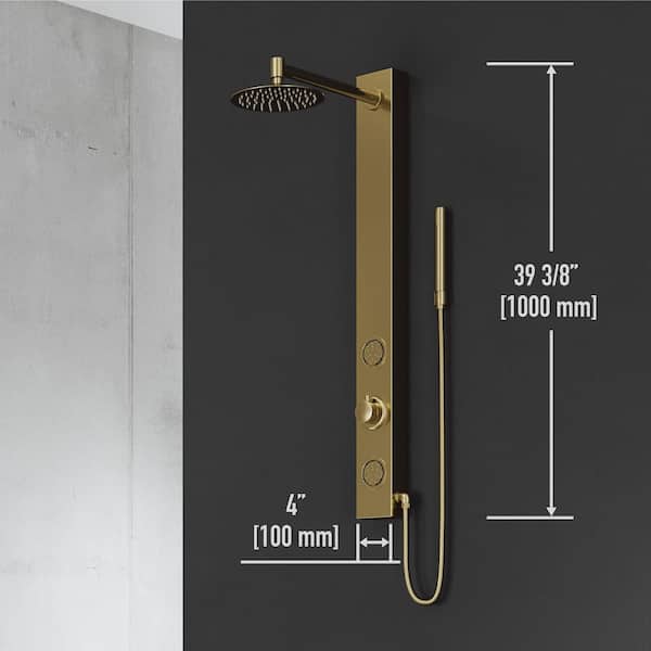 VIGO Gardenia 39 in. H x 4 in. W 2-Jet Shower Panel System with