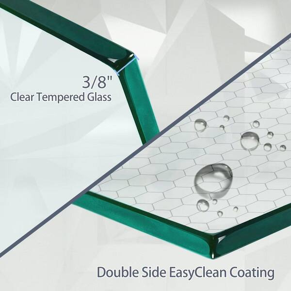 LASIHEM 62-66 in. W x 76 in. H Double Sliding Frameless LASIHEM 62-66 in. W x 76 in. H Double Sliding Frameless