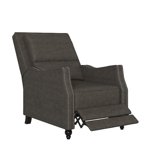 ProLounger Fog Gray Fabric Standard (No Motion) Recliner with Nailhead Trim