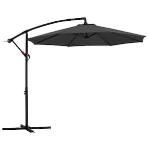 10 ft. Cantilever Offset Hanging Patio Umbrella in Dark Gray