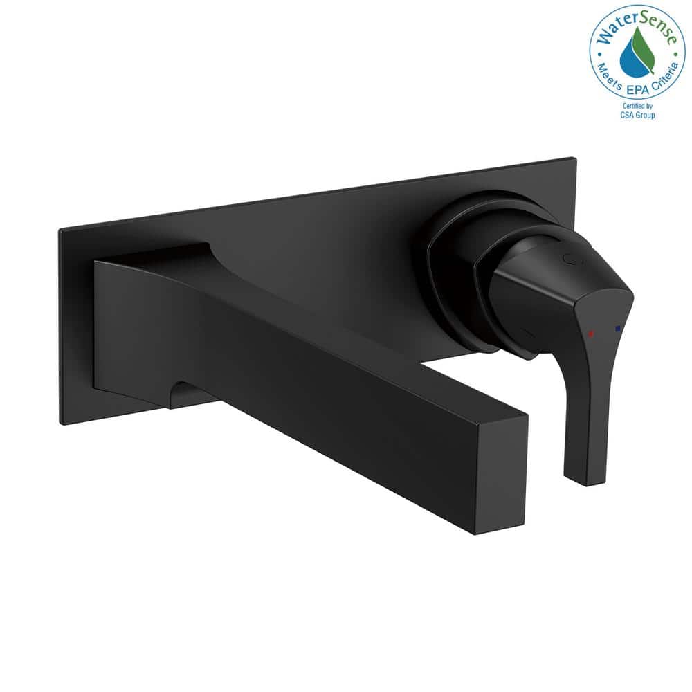 Sleek Modern Wall-Mounted Matte Black Bathroom Faucet