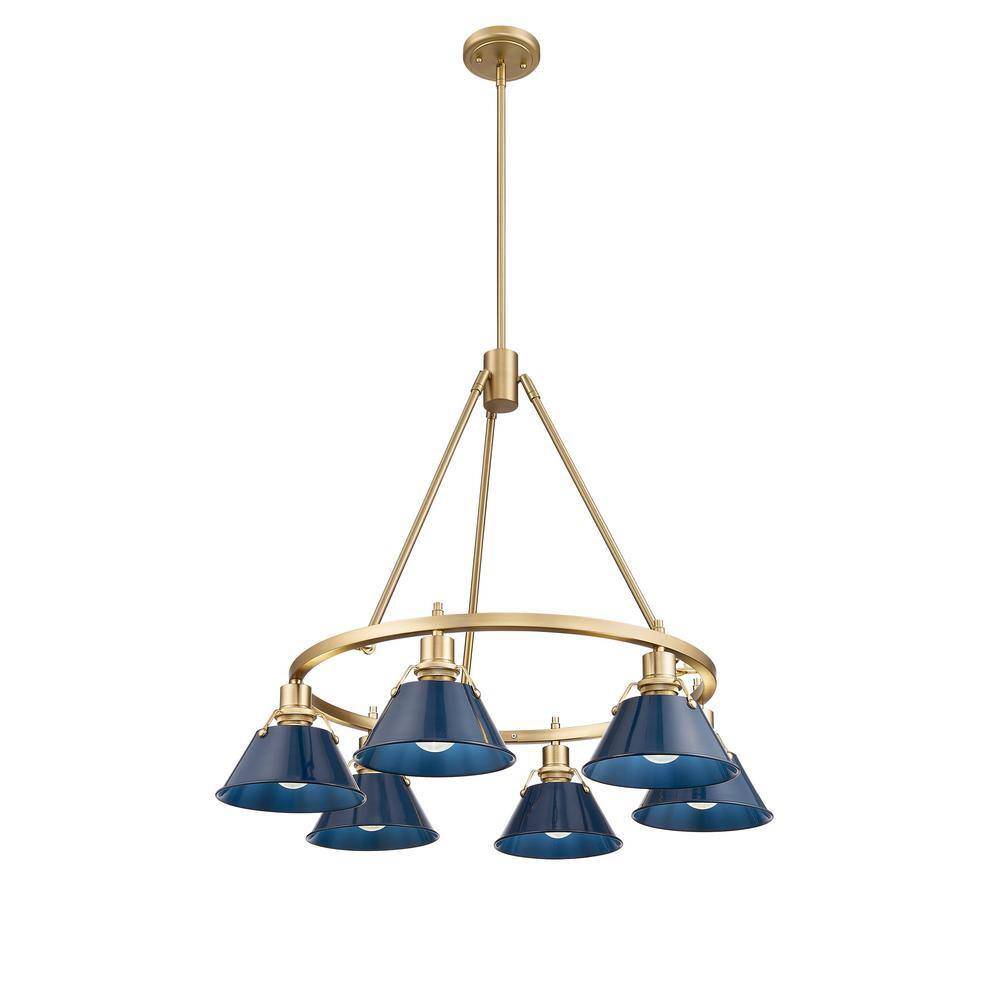Orwell 6-Light Brushed Champagne Bronze and Matte Navy Chandelier price history on PriceWatchPro