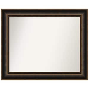 Villa Oil Rubbed Bronze 33.75 in. x 27.75 in. Non-Beveled Casual Rectangle Wood Framed Wall Mirror in Bronze