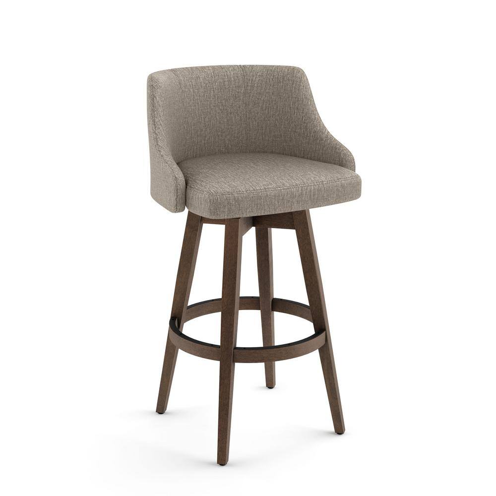 Amisco Amisco Nolan 30 in. Swivel Bar Stool Beige and Brown Woven