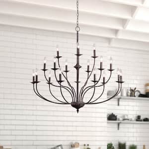 Boise 18-Light Candle Style Traditional Chandelier with Wrought Iron Accents