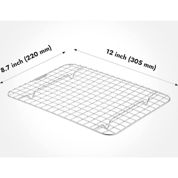 Chrome Plated Stainless Steel Cooling Rack Silver Wire Grid Footed NSF Listed for Baking Cooking Roasting 2-Pack