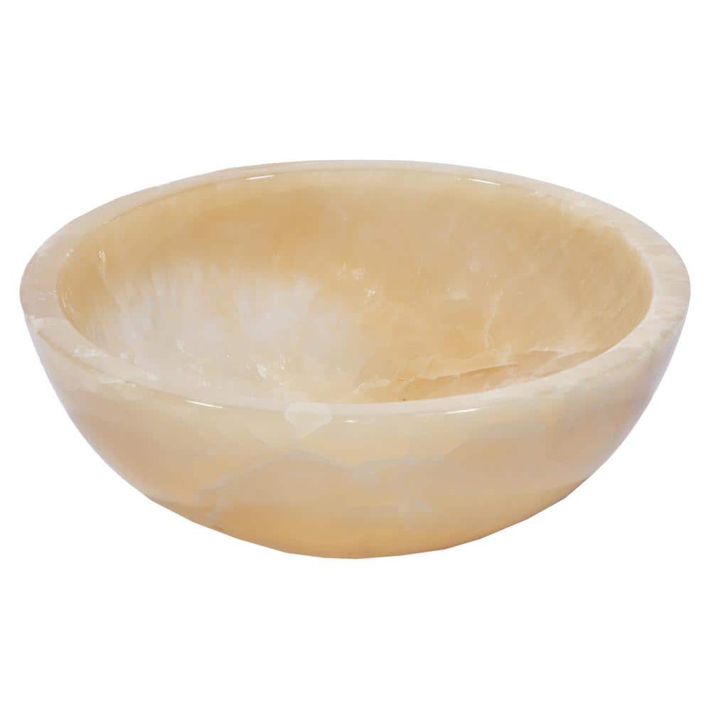 16.5'' Off-White Jurassic Onyx Round Vessel Sink