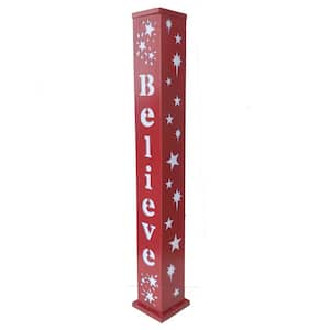 Zaer Ltd. International 21 in. Standing Santa's Mail Christmas Mailbox with  Light-up Wreath in Antique Red ZR361849-RD - The Home Depot