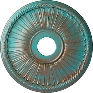 1-7/8 in. x 20-1/8 in. x 20-1/8 in. Polyurethane Berkshire Ceiling Medallion, Copper Green Patina