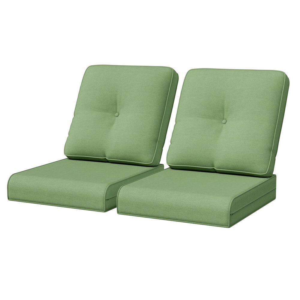 22 in. x 24 in. 4-Piece Outdoor Replacement Cushion with Zipper for Lounge Chair in Green price history on PriceWatchPro