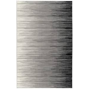 Montage Black 7 ft. 9 in. x 10 ft. 9 in. Modern Abstract Area Rug Large