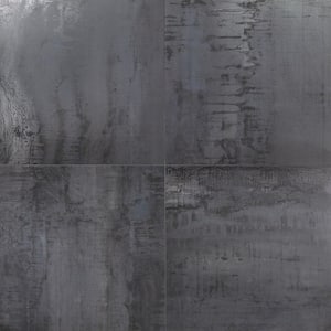 Angela Harris Metallic Dark Gray 24 in. x 24 in. Matte Porcelain Floor and Wall Tile (15.49 Sq. Ft. / Case)