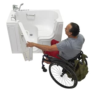 Wheelchair 26 52 in. Walk-In Whirlpool Bathtub in White with Foot Massage, Heated Seat, Fast Fill Faucet, LH Drain
