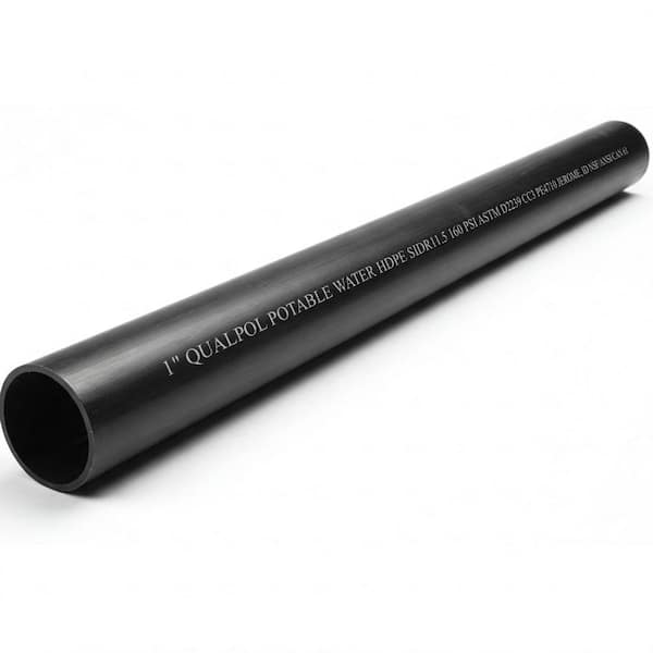 Unbranded 1 in. (1.231 in. OD x 1.049 in. ID) x 2 ft. Black IPS 160 PSI SIDR11.5 Pe Pipe 4710 Poly Tubing