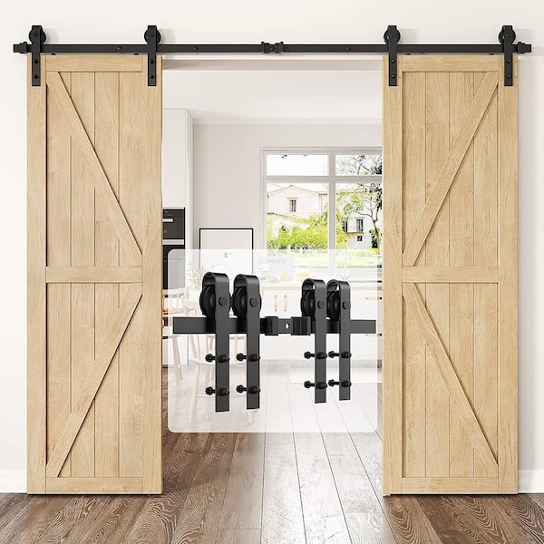 10 ft./120 in. J-Shaped Double Barn Door Hardware Kit