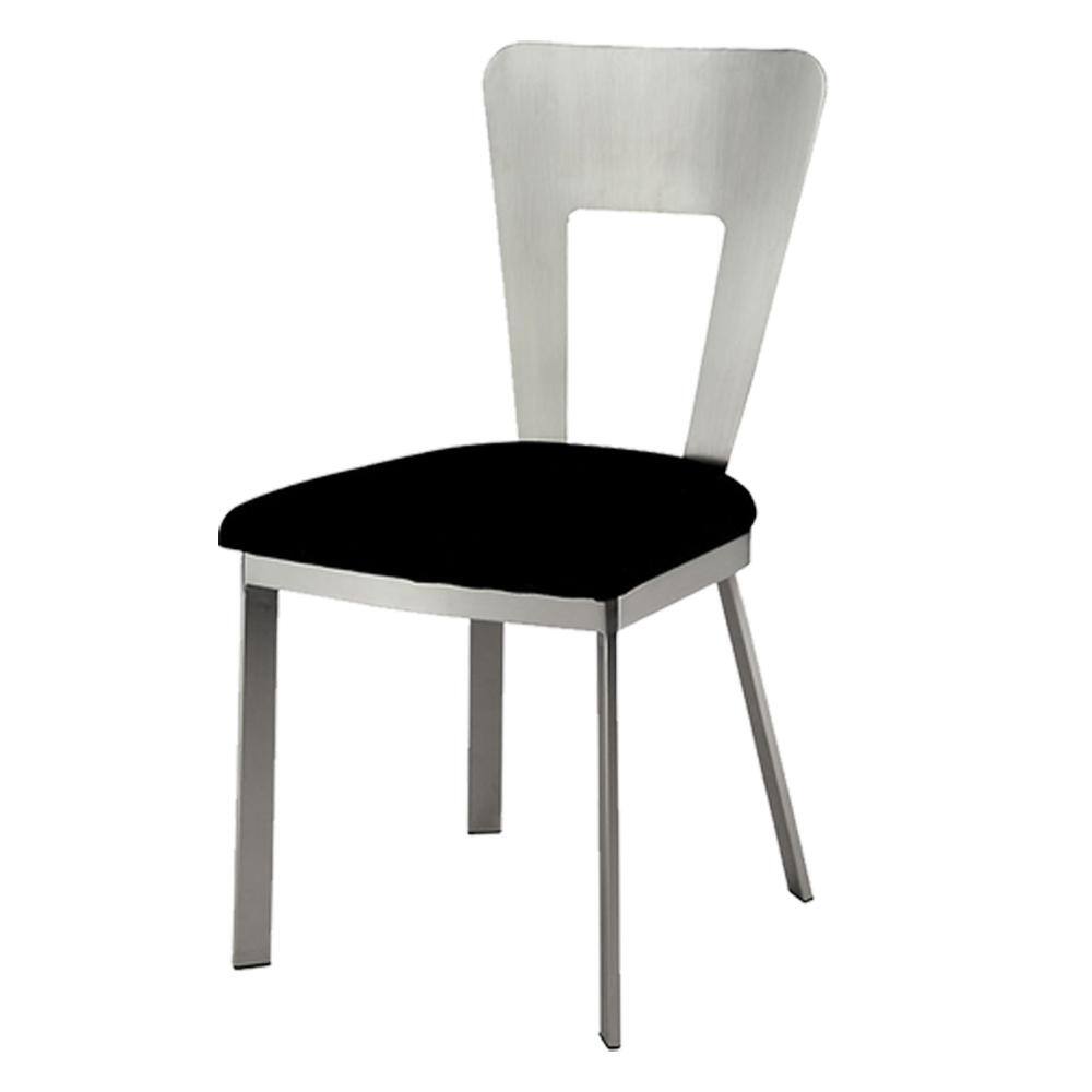 Nova Contemporary Microfiber Upholstered Side Chair in Silver/Black