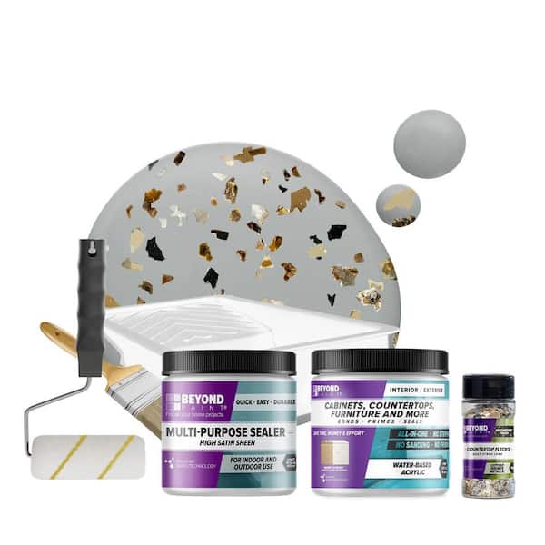 Soft Gray Countertop Kit and Oxford Bronze Flecks