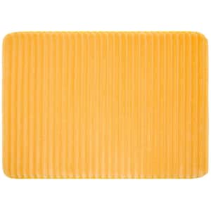 Roswell 17 in. x 24 in. Golden Curry Polyester Machine Washable Bath Mat