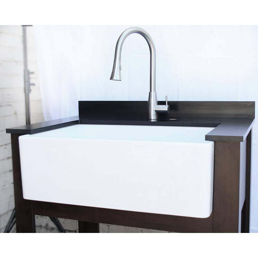 Brushed Stainless Steel Pull Down Kitchen Faucet with Spray