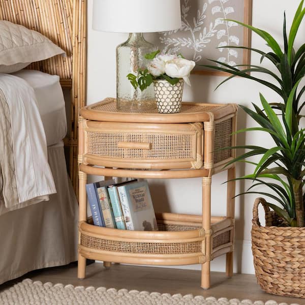 Divitia Natural Rattan 1-Drawer Nightstand