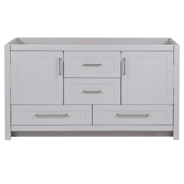 Craye 60 in. W x 22 in. D x 34 in. H Bath Vanity Cabinet without Top in Pearl Gray