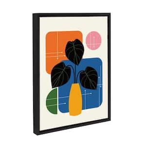 Mid-Century Bright Colorful Plant by Amber Leaders, 1-Piece Framed Canvas Flowers Art Print, 18 in. x 24 in.