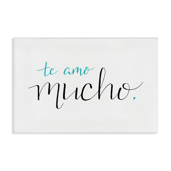 Stupell Industries I Love You Turquoise by SD Graphics Studio Gallery Wrapped Unframed Typography Graphic Art Print 24 in. x 36 in.