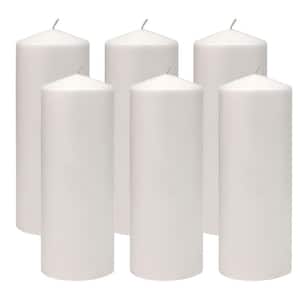 Unscented 3 x 8 White Pillar Candle, Set of 6