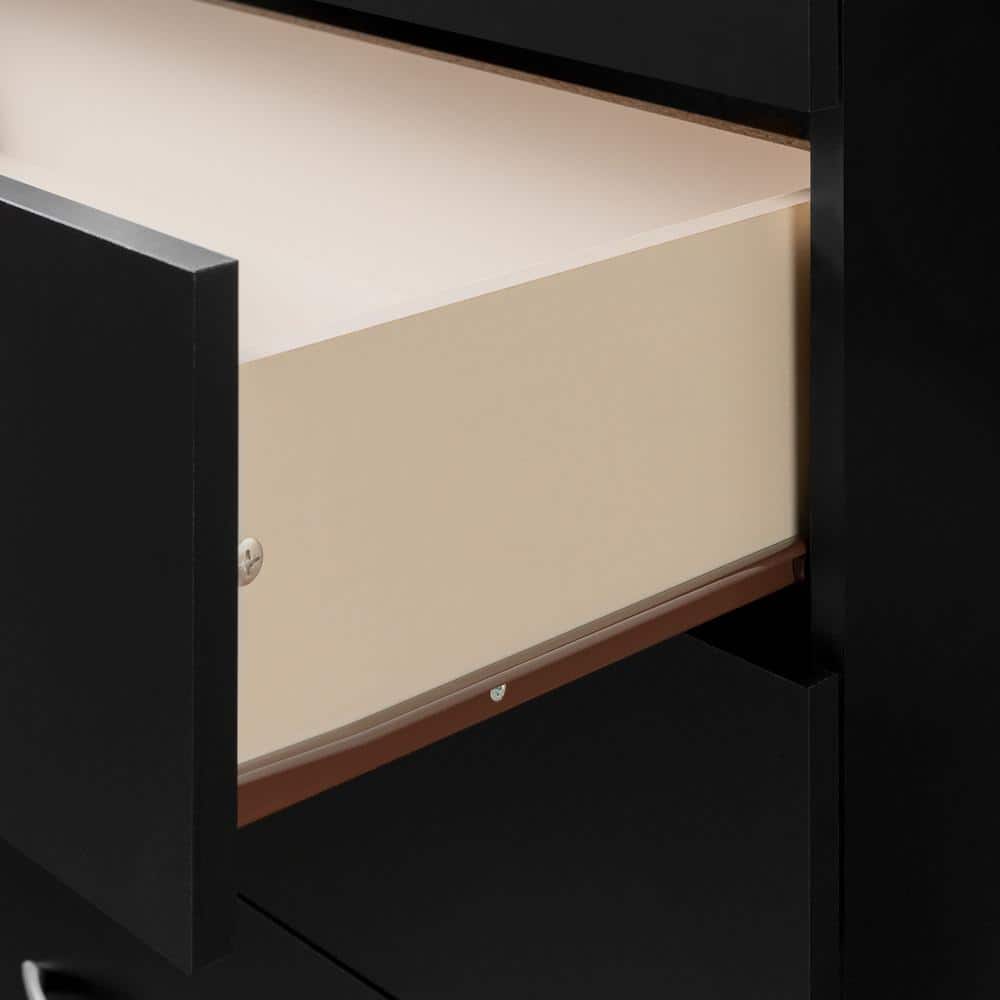Pure Black 5-Drawer Nursery Dresser with Soft Close