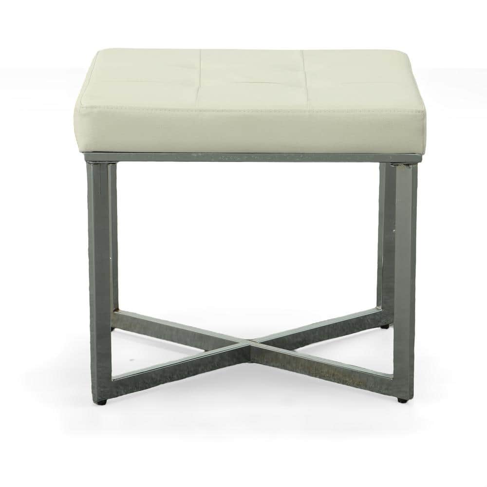 Summer White Tufted Vanity Bench
