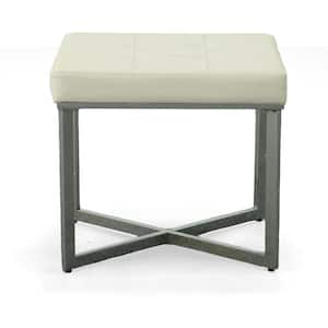 Summer White Tufted Vanity Bench