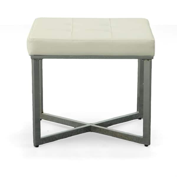 Carolina Cottage Summer White Tufted Vanity Bench