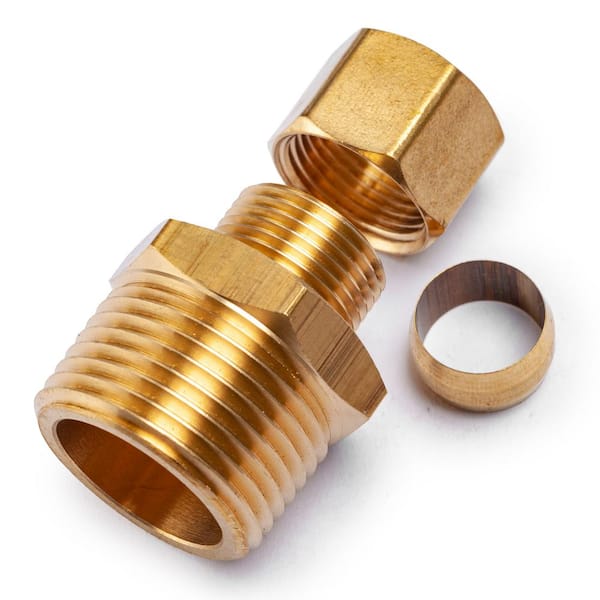 LTWFITTING 1/2-Inch OD Compression Union,Brass Compression Fitting(Pack of  5) - Compression Fitting Ferrules 