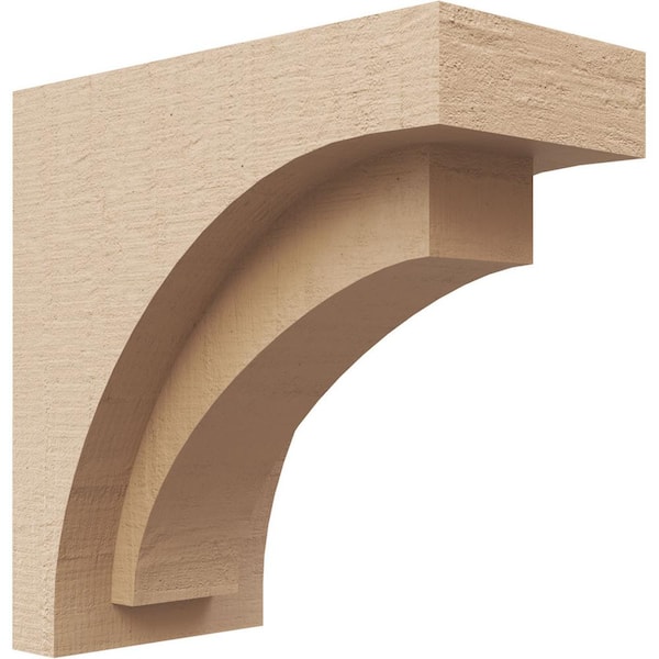 Ekena Millwork 4 in. x 8 in. x 8 in. Series 1 Classic Rivera Rough Cedar Woodgrain Timberthane Polyurethane Corbel, Primed Tan