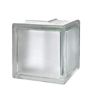 3 in. Thick Series 6 x 6 x 3 in. Corner (1-Pack) White Mist Pattern Glass Block (Actual 5.75 x 5.75 x 3.12 in.)