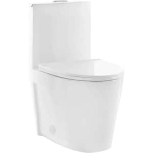 12in. Rough Elongated Toilet Dual Tornado Flush, 27 in. x 15 in. x 31 in. Glossy White