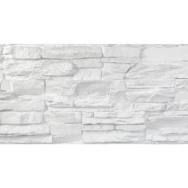 Superior Building Supplies - Faux Tennessee 24 in. x 48 in. x 1-1/4 in. Stack Stone Panel Dove White