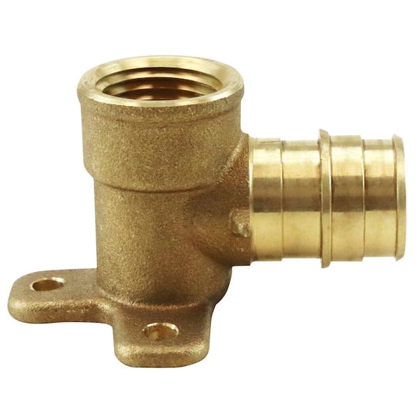 Apollo 3/4 in. Brass PEX-A Expansion Barb x 1/2 in. Female Pipe Thread Adapter Reducing 90-Degree Drop-Ear Elbow