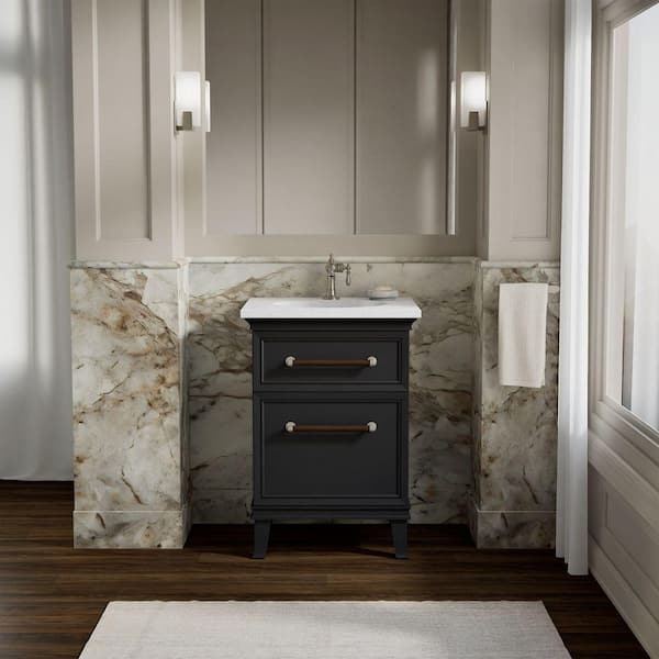 Artifacts 24 in. Single Sink Bath Vanity Cabinet without Top in Slate Grey