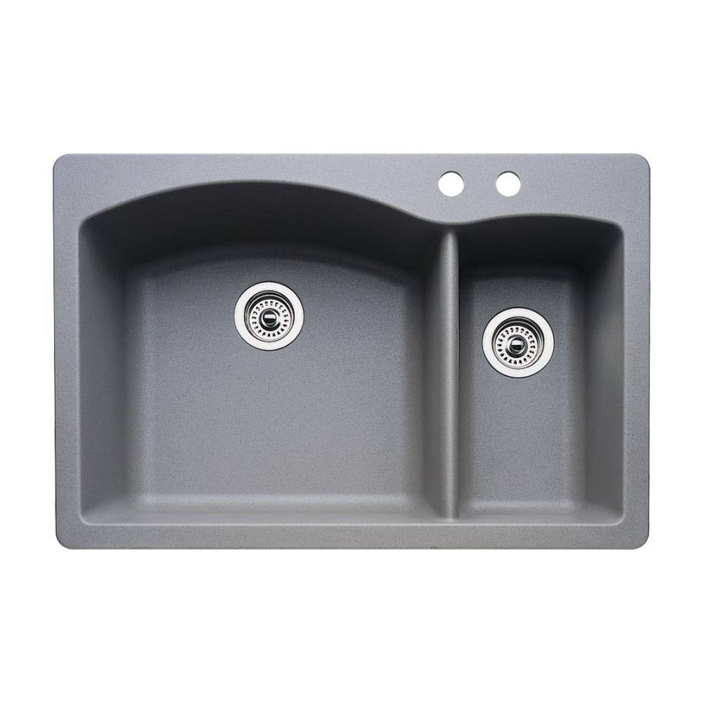 Blanco DIAMOND Granite Composite 33 in. 70/30 Double Bowl DropIn 2