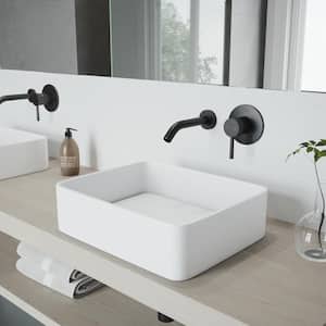 Olus Single Handle Wall Mount Bathroom Faucet in Matte Black