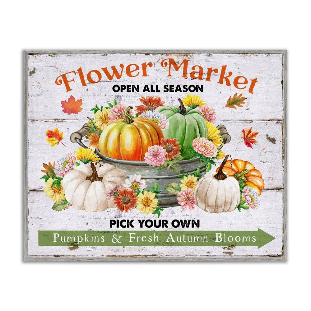 Pick Your Own Fall Market by Creatif Belle Gray Framed Nature Giclee Art Print 11 in. x 14 in. price history on PriceWatchPro