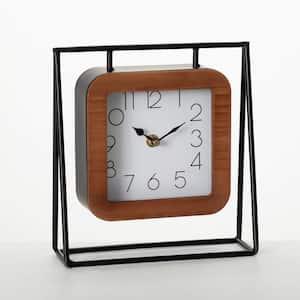 9 in. Modern Metal Framed Table Clock