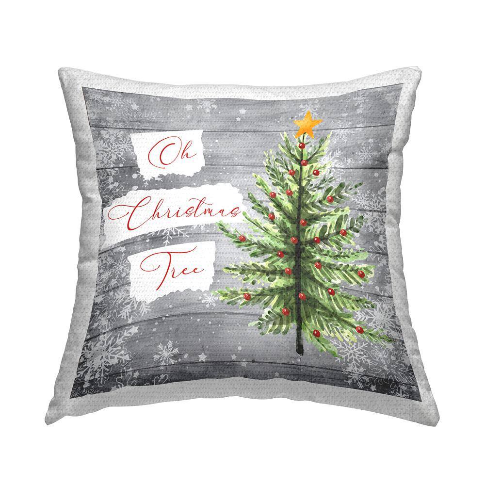 Oh Christmas Tree Winter Snowflakes Grey Square Outdoor Throw Pillow price history on PriceWatchPro