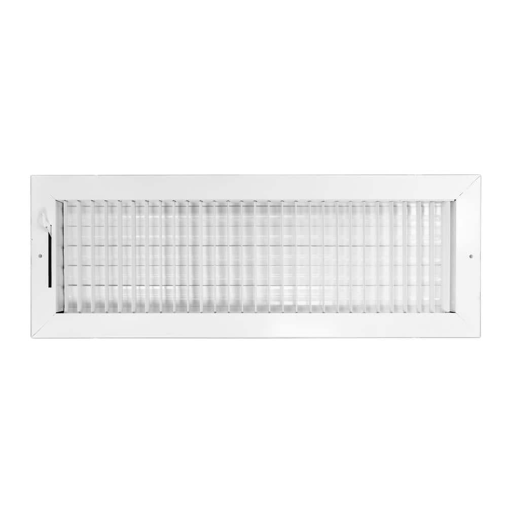 White Adjustable Single Deflection 1-Way Supply Register
