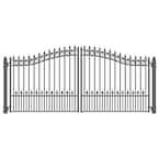 ALEKO Prague Style 14 ft. x 6 ft. Black Steel Dual Driveway Fence Gate ...